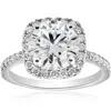 Pompeii3 3 1/2ct Diamond Cushion Halo Engagement Ring 14k White Gold Lab Grown In Silver