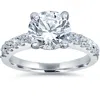 Pompeii3 3 1/2ct Diamond Engagement Ring Solitaire With Accents 14k White Gold Lab Grown In Multi