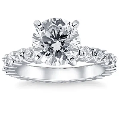 Pompeii3 3 1/2ct Diamond Eternity Engagement Ring Lab Grown 14k White Gold