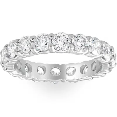 Pompeii3 3 1/2ct Diamond Eternity Ring U Prongs 14k White Gold In Multi