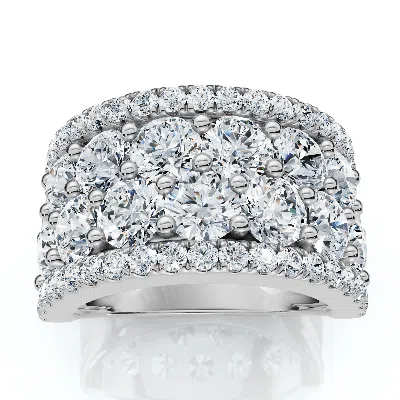 Pompeii3 3 1/2ct Diamond Wedding 11mm Wide Anniversary Ring 14k Gold Lab Grown In Silver