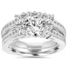 Pompeii3 3 1/2ct Enhanced Diamond Engagement Ring Wedding Set 14k White Gold Watch Video In Multi