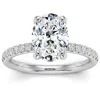 Pompeii3 3 1/2ct Oval Diamond Engagement Ring Lab Grown In 14k White, Yellow Or Rose Gold In Silver