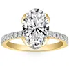 Pompeii3 3 1/2ct Oval Diamond Mia Engagement Ring In White Yellow, Or Rose Gold Lab Grown In Multi