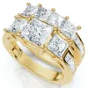 Pompeii3 3 1/2ct Princess Cut Diamond Engagement Ring Set 14k Gold Or Platinum Lab Grown In Multi