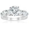 Pompeii3 3 1/2ct Round Enhanced Diamond Accent Engagement Ring 14k White Gold In Multi