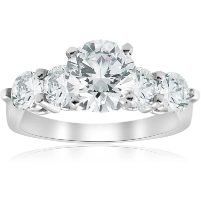 Pompeii3 3 1/2ct Round Enhanced Diamond Accent Engagement Ring 14k White Gold In Multi