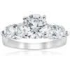 Pompeii3 3 1/2ct Round Enhanced Diamond Accent Engagement Ring 14k White Gold In Silver