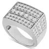 Pompeii3 3 1/4 Ct Diamond Men's Multi-cluster Wide Ring In White Gold In Multi