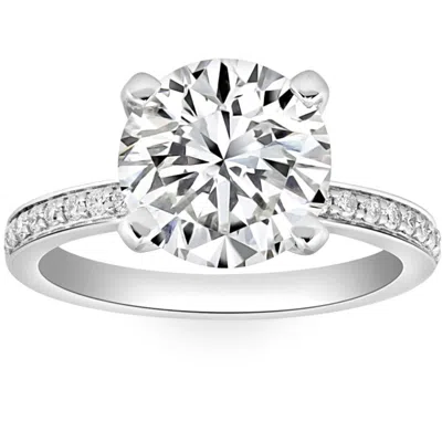 Pompeii3 3 1/4ct Lab Grown Diamond Engagement Ring In White, Yellow, Or Rose Gold In Multi