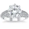 Pompeii3 3 3/4 Ct Pave Diamond Engagement Ring In White Gold Lab Grown In Multi