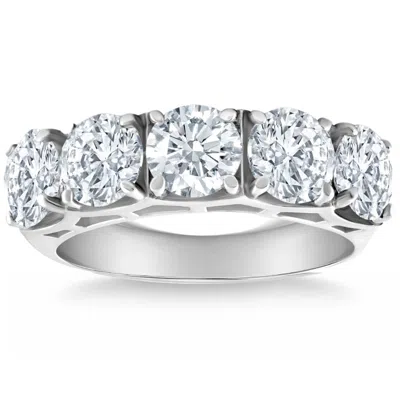 Pompeii3 3 3/4ct 5-stone Lab Grown Diamond Wedding Ring 14k White Gold In Multi