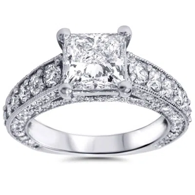 Pompeii3 3 3/4ct Princess Cut Diamond Engagement Ring 14k White Gold In Multi