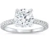 Pompeii3 3 Carat Diamond Engagement Solitaire Ring 14k White Gold Lab Grown Round Cut In Multi