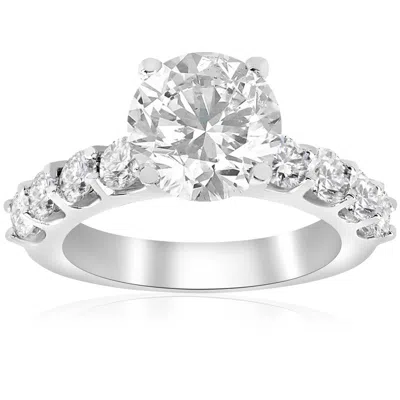 Pompeii3 3 Carat Enhanced Diamond Engagement Half Eternity Ring 14k White Gold In Multi