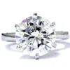 Pompeii3 3 Carat Round Cut Enhanced Diamond Engagement Wedding Solitaire 14k White Gold In Silver