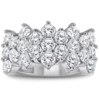 Pompeii3 3 Ct Diamond Ring 10k White Gold Multi Row Anniversary Band