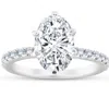Pompeii3 3 Ct Oval Diamond Engagement Ring (2 1/2ct Center) 14k White Gold In Multi