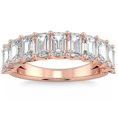 Pompeii3 3.60ct Emerald Diamond Diamond Wedding Anniversary Ring 14k Gold Lab Grown In Multi