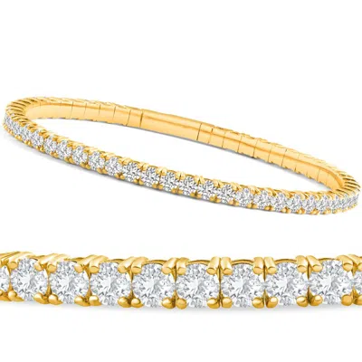 Pompeii3 3.00-7 1/2ct Tw Flexible Diamond Bangle Tennis Bracelet Lab Grown 14k Gold