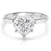 Pompeii3 3.05ct White Gold Certified Lab Grown Heart Cut Diamond Engagement Ring In Silver