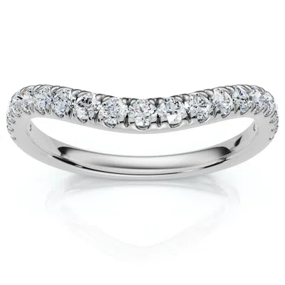 Pompeii3 .30ct Curved Diamond Wedding Anniversary Ring 14k Gold Or Platinum Lab Grown In Silver