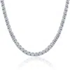 Pompeii3 33 Ct Round-cut Diamond Tennis Necklace 14k White Gold 18" In Multi