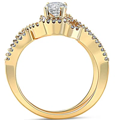 Pompeii3 3/4 Ct Diamond Engagement Infinity Wedding Ring Set 14k Yellow Gold In Multi
