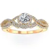 Pompeii3 3/4 Ct Diamond Engagement Infinity Wedding Ring Set 14k Yellow Gold In Multi
