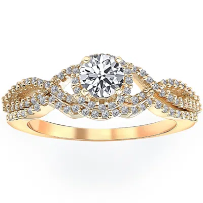 Pompeii3 3/4 Ct Diamond Engagement Infinity Wedding Ring Set 14k Yellow Gold In Multi