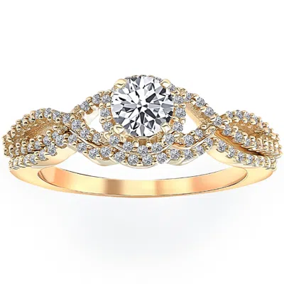 Pompeii3 3/4 Ct Diamond Engagement Infinity Wedding Ring Set 14k Yellow Gold In Silver