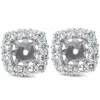 Pompeii3 3/4 Ct Diamond Stud Earring Cushion Halo Jackets 14k White Gold (5-5.5mm) In Multi