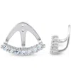 Pompeii3 3/4 Ct Diamond Stud Earring Jackets 14k White Gold (up To 8mm) In Silver