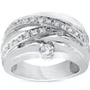 Pompeii3 3/4 Ct Diamond Womens Wide Solitaire Right Hand Ring 14k White Gold Multirow Size Selectable In Multi