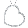 Pompeii3 3/4 Ct Lab Grown Diamond Large Heart Shape Pendant 10k White Gold Necklace In Multi