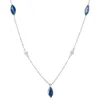Pompeii3 3/4 Ct Tdw Blue Marquise Sapphire & Diamond By The Inch 18" Necklace In Multi