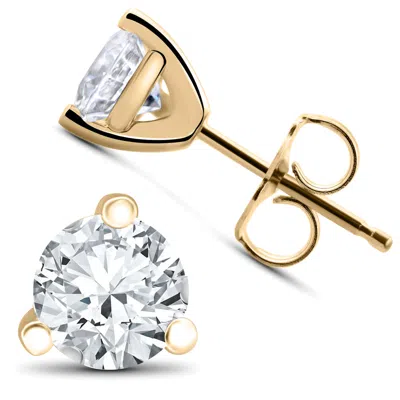 Pompeii3 3/4 Ct Tdw Diamond 3-prong Martni Studs In Multi