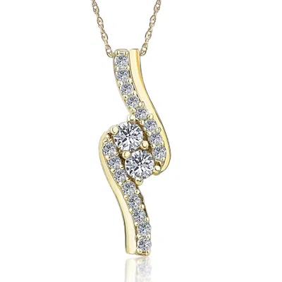 Pompeii3 3/4 Ct Tdw Diamond Forever Us Two Stone Pendant Necklace In White Or Yellow Gold