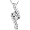 Pompeii3 3/4 Ct Tdw Diamond Forever Us Two Stone Pendant Necklace In White Or Yellow Gold In Silver