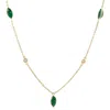 Pompeii3 3/4 Ct Tdw Marquise Emerald & Diamond By The Yard 18" Necklace In Multi