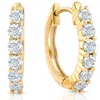 Pompeii3 3/4 Ct Tw Diamond Hoops Women's Earrings In White Or Yellow Gold 15mm Tall In Silver