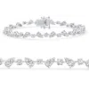 Pompeii3 3.43ct 14k White Gold Natural Real Diamond Pear Frame Tennis Bracelet 7" Women's In Multi