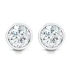 Pompeii3 3/4ct Bezel Diamond Studs 14k White Gold In Multi