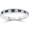 Pompeii3 3/4ct Blue Sapphire & Diamond Channel Set Ring 14k White Gold In Blue