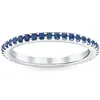 Pompeii3 3/4ct Blue Sapphire Stackable Ring Wedding Band 10k White Gold In Multi