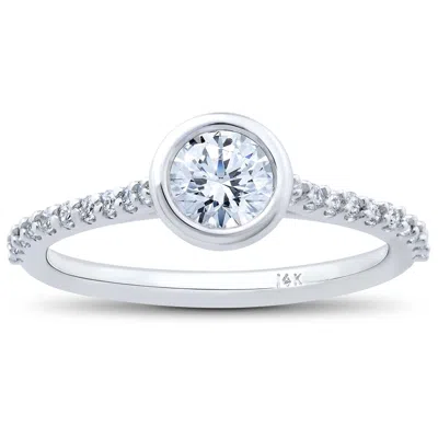 Pompeii3 3/4ct Charlotte Lab Created Diamond Engagement Ring 14k White Gold In Multi