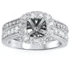 Pompeii3 3/4ct Cushion Cut Halo Diamond Vintage Engagement Ring Setting Set In Multi
