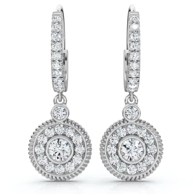 Pompeii3 3/4ct Dangle Diamond Earrings 1 1/10" Tall Lab Grown 14k Gold Ef/vs In Multi