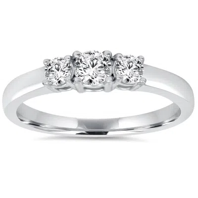 Pompeii3 3/4ct Diamond 3 Stone Engagement Ring 14k White Gold In Multi
