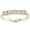 Pompeii3 3/4ct Diamond 5-stone Wedding Anniversary 14k Yellow Gold Ring In Multi